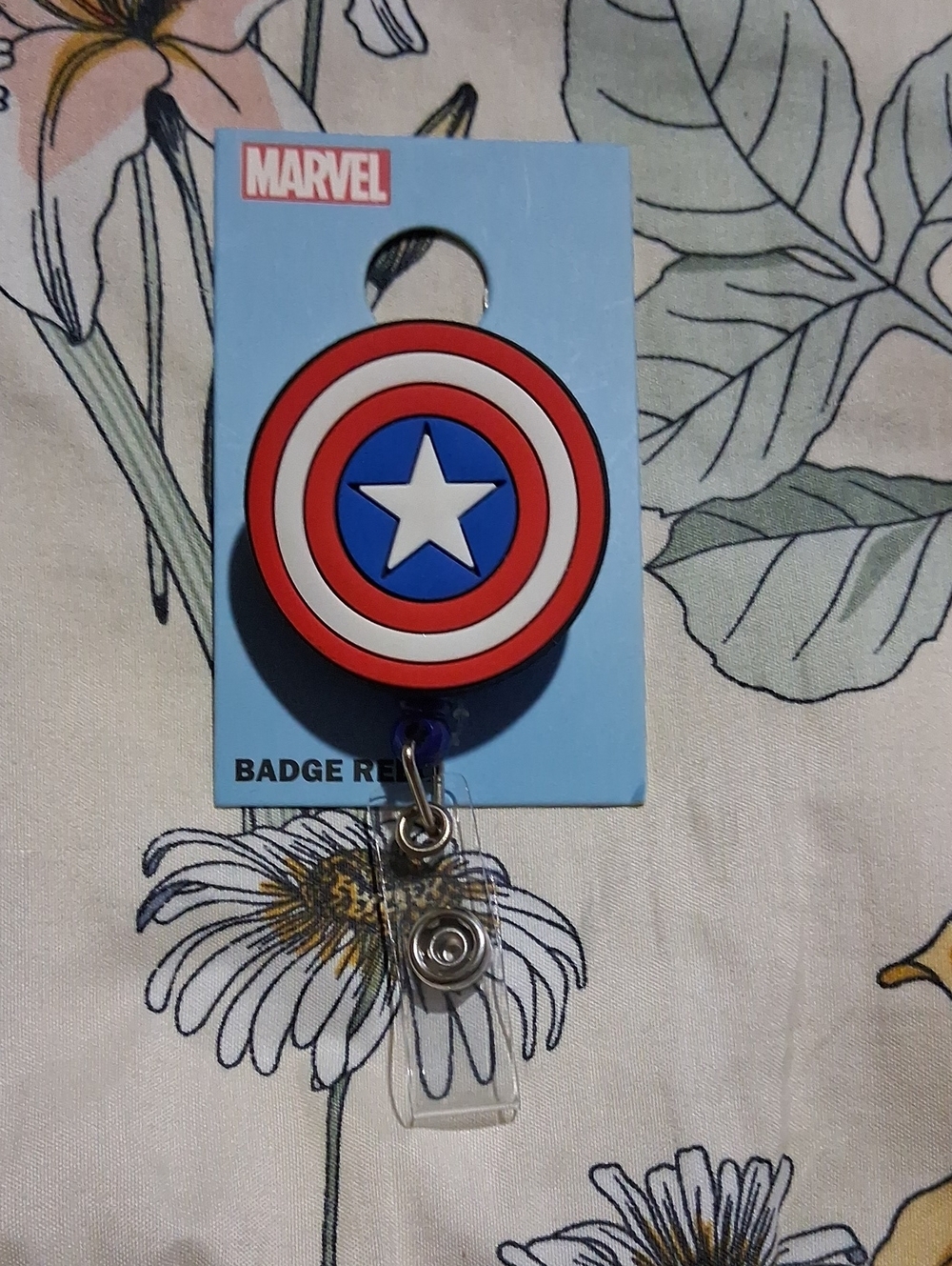 Marvel Captain America Shield Badge Reel in Red, White, Blue